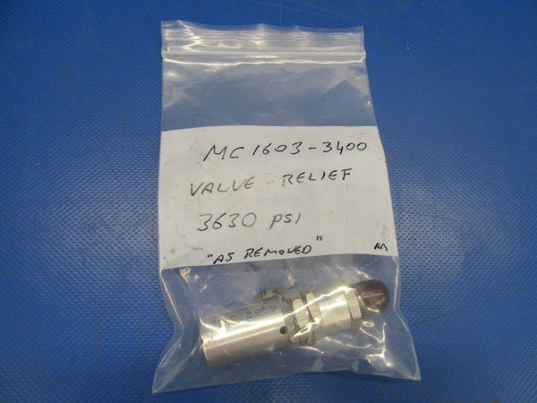 Relief Valve 3630 PSI P/N MC1603 Alt. 4820-01-124-2697 (0519-428)