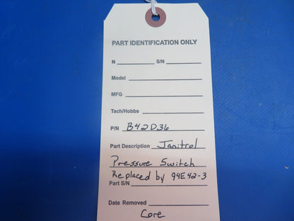 Janitrol Pressure Switch P/N B42D36 CORE (0123-538)