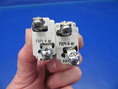 Klixon 10 Amp Circuit Breakers P/N MS24510A-10 LOT OF 2 (0318-323)