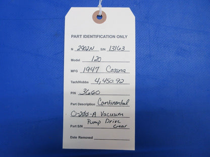 Continental O-200-A Vacuum Pump Drive Gear P/N 3660 (0723-208)