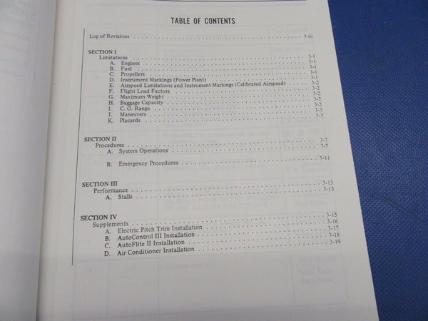 Piper Cherokee PA-28R-200 Arrow II Information Manual (1021-427)