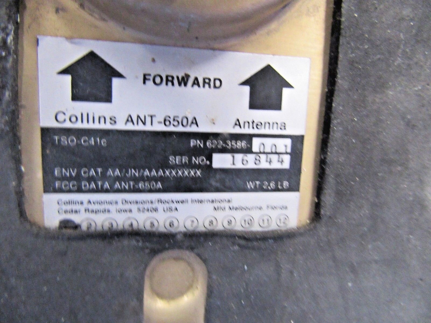Collins ANT-650A Antenna Mods 1 P/N 622-3586-001 (0518-76)