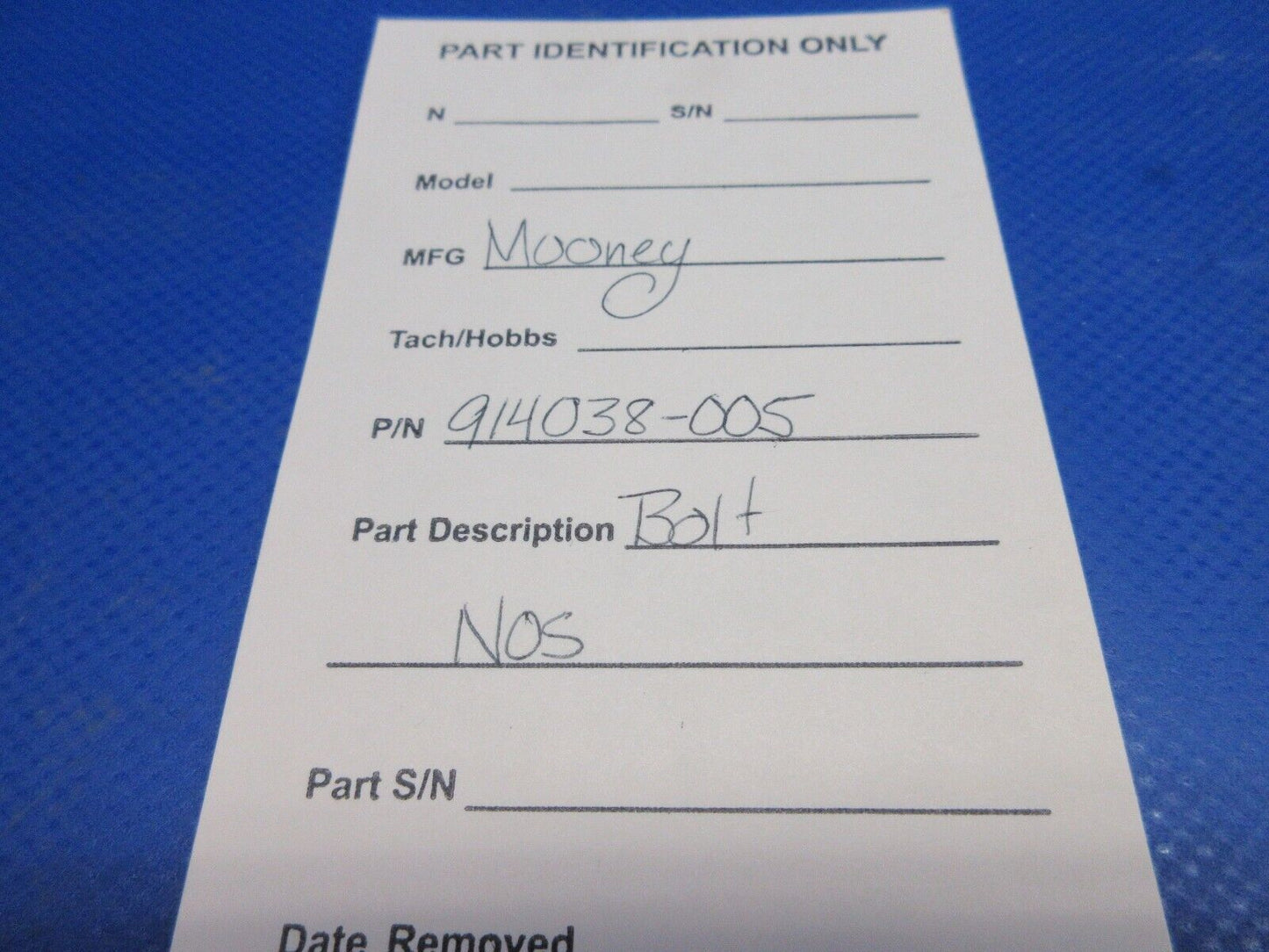 Mooney Bolt P/N 914038-005 NOS (0224-1649)