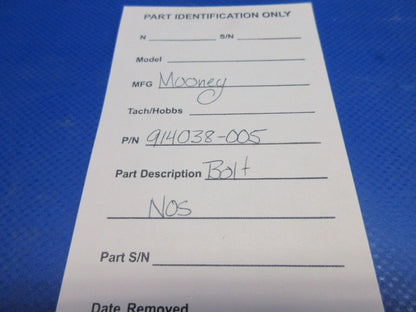 Mooney Bolt P/N 914038-005 NOS (0224-1649)