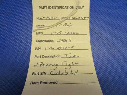Cessna Cardinal 177RG Tube & Bearing Flight Controls LH P/N 1767074-5 (0621-414)