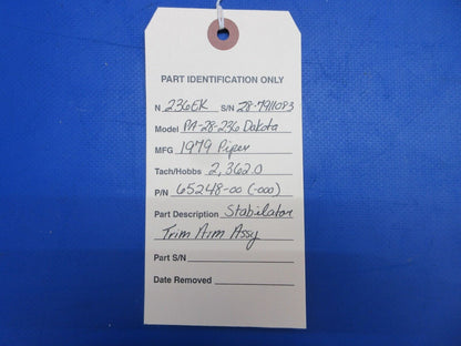 Piper PA-28-236 Dakota Stabilator Trim Arm Assy P/N 65248-00 (0623-262)
