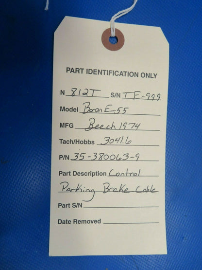 Beech Baron E-55 Parking Brake Control Cable P/N 35-380063-9 (0120-194)