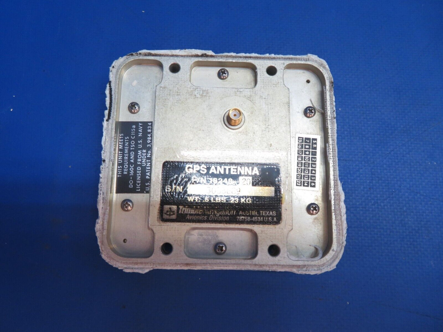 Piper PA-34-200T Seneca Trimble Navigation GPS Antenna P/N 16248-20 (0223-988)
