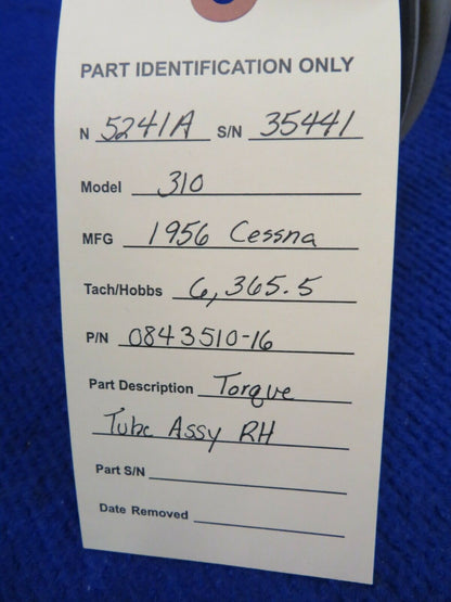 Cessna 310 Torque Tube Assembly RH P/N 0843510-16 (0422-443)