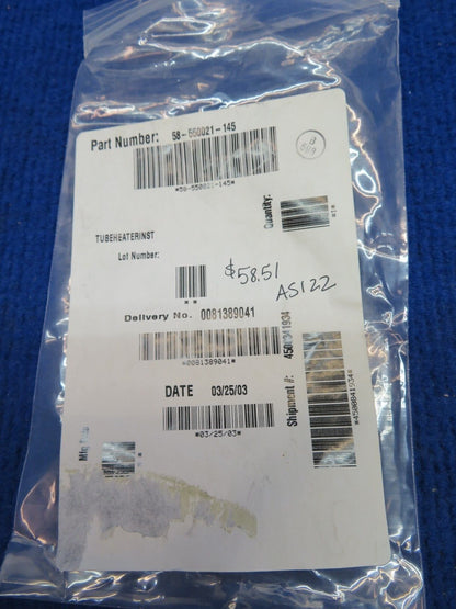 Beechcraft Tube-Heater Installation P/N 58-550021-145 NOS w/ 8130 (0622-348)