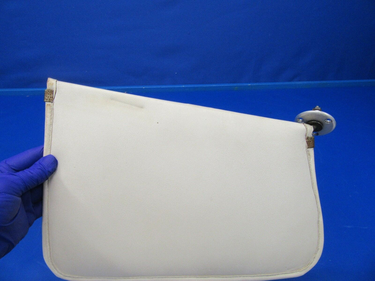 Beech Baron D55 Sun Visors Off White Leather 1 PAIR P/N 106-530032-7 (0418-158)