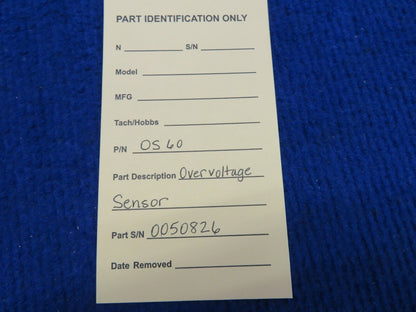 Kelly Aerospace Electrodelta Overvoltage Sensor P/N OS60 NOS w/ 8130 (0522-12)