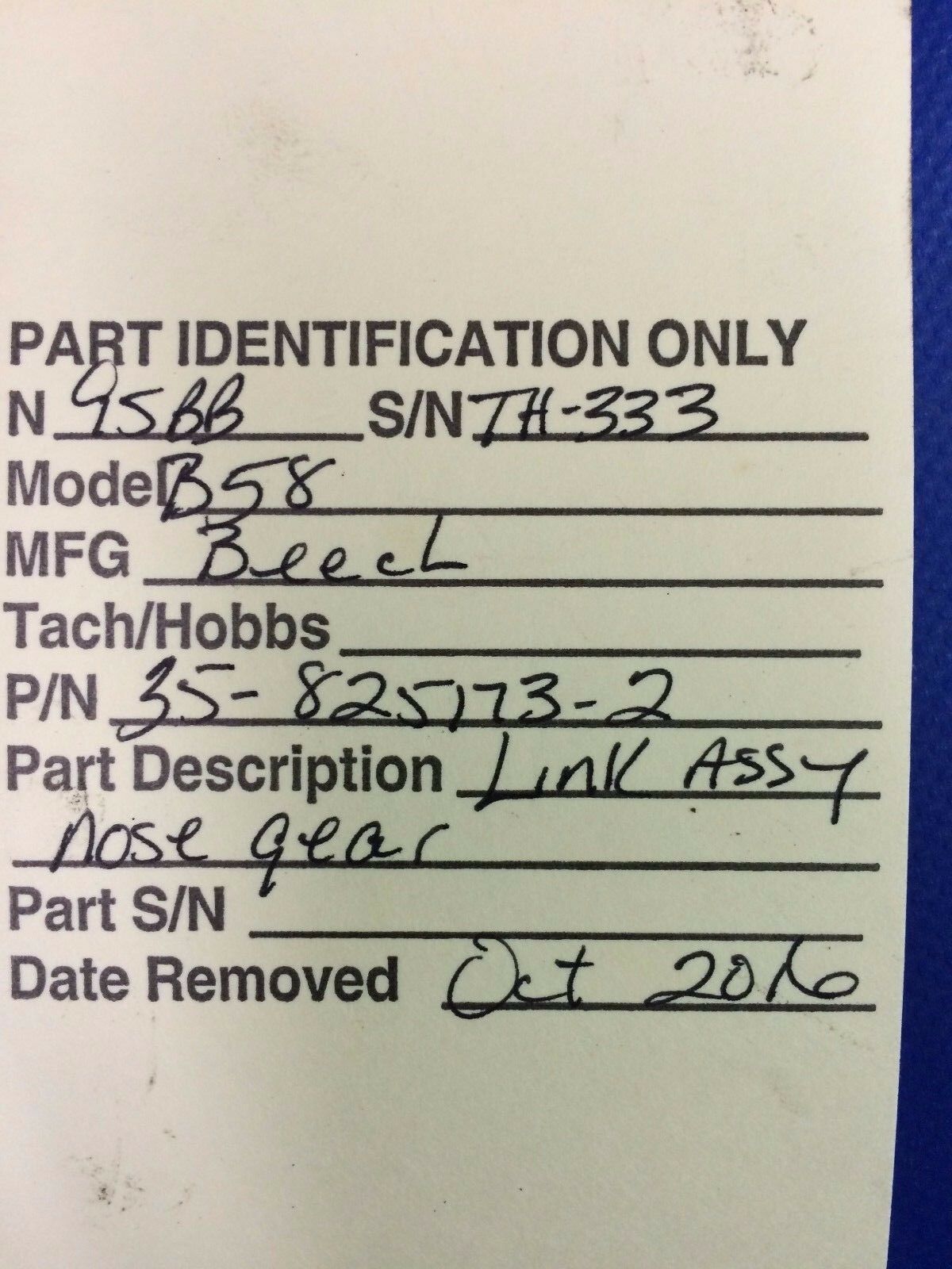 Beech Baron 58 Link Assy - Nose Gear P/N 35-825173-2 (1116-127)
