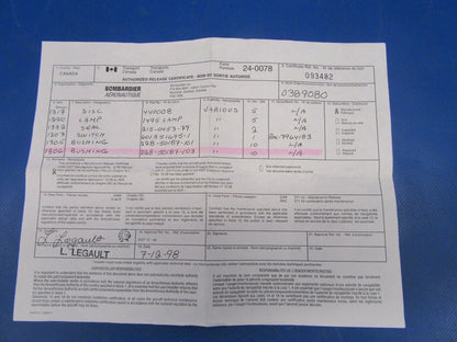 Bombardier Learjet Bushing P/N 228-50187-103 NOS (0419-423)
