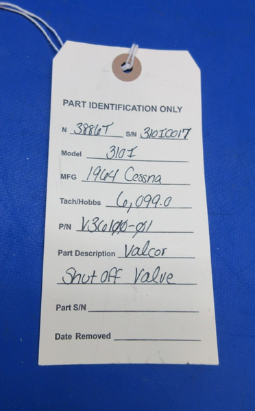 Cessna 310 / 310I Valcor Shut Off Valve P/N V36100-01 (1023-729)