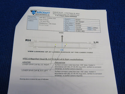 Cessna T210N Main Carry Thru Spar P/N 2110001-3 (0423-106)