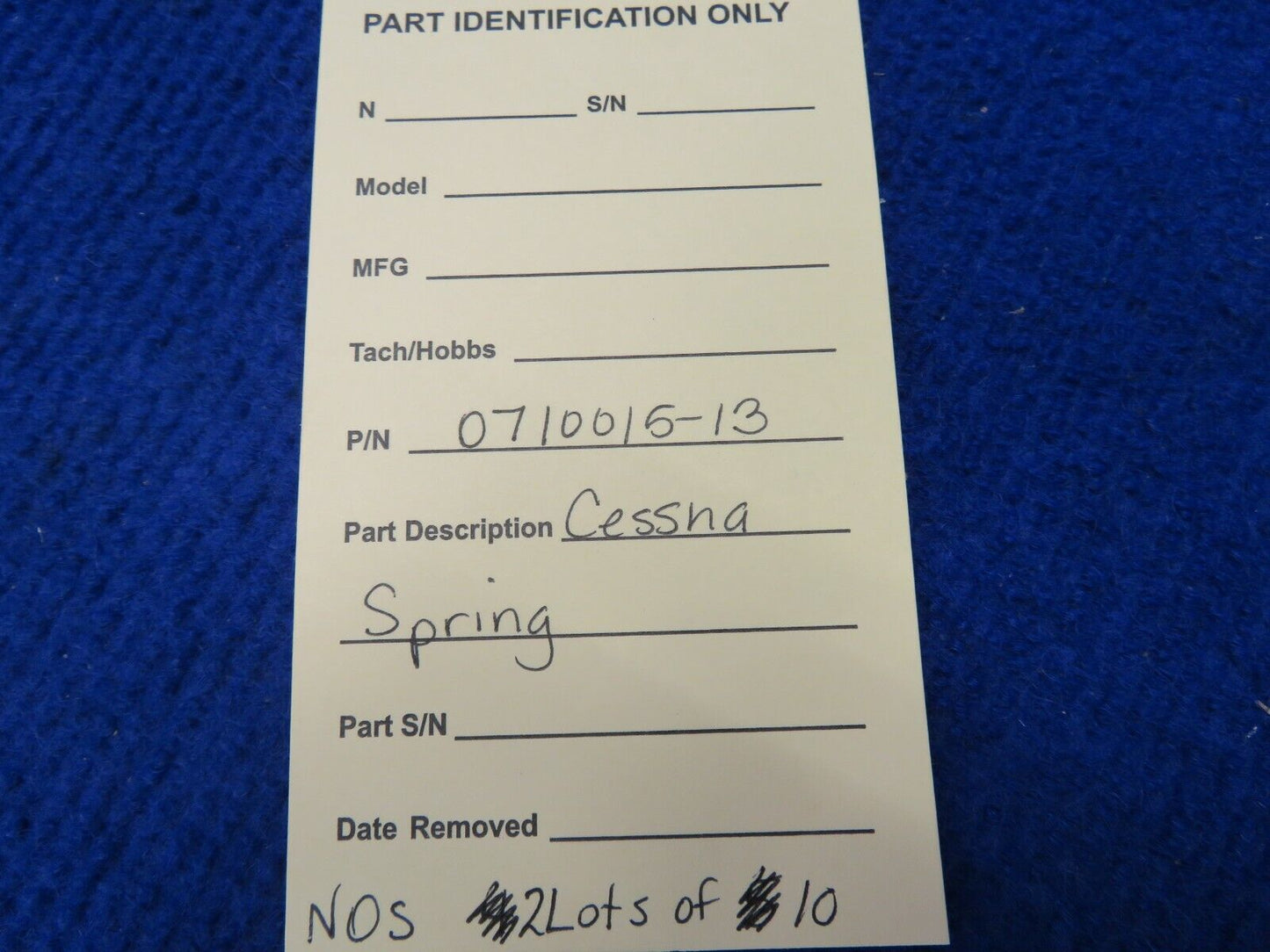 Cessna Spring P/N 0710015-13 LOT OF 10 NOS (0522-75)