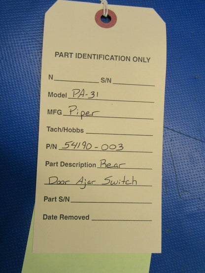 Piper PA-31 Rear Door Ajar Switch P/N 54190-003 NOS (0419-440)