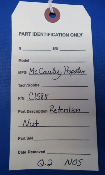 McCauley Threaded Propeller Retention Nut P/N C1588 NOS (0523-279)