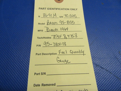 Beech Baron 95-B55 Fuel Quantity Gauge P/N 95-380018 (1021-465)