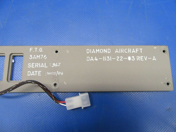 Diamond DA40-180 Dash Fascia EL Panel Lower Left P/N DA4-1131-22-03 (0319-171)