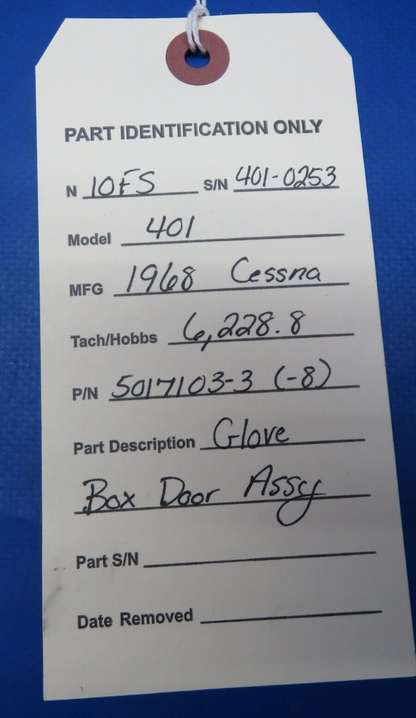 Cessna 401 Glove Box Door Assy P/N 5017103-3 (0523-214)
