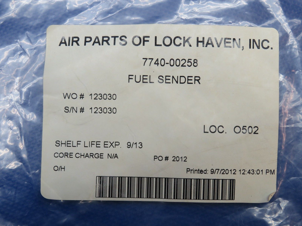 Cessna Fuel Sender with 8130 P/N C668050-0602 TESTED (0124-1115)