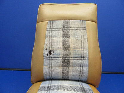 Mooney M20 M20G Pilot / Co-Pilot Seat P/N 140153-503 Leather & Tweed (0921-336)