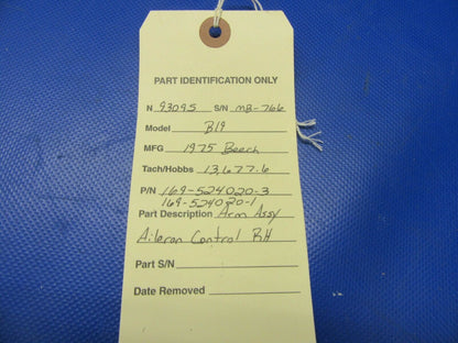 Beech B19 Sport Arm Aileron Control RH 169-524020-3 (0421-637)