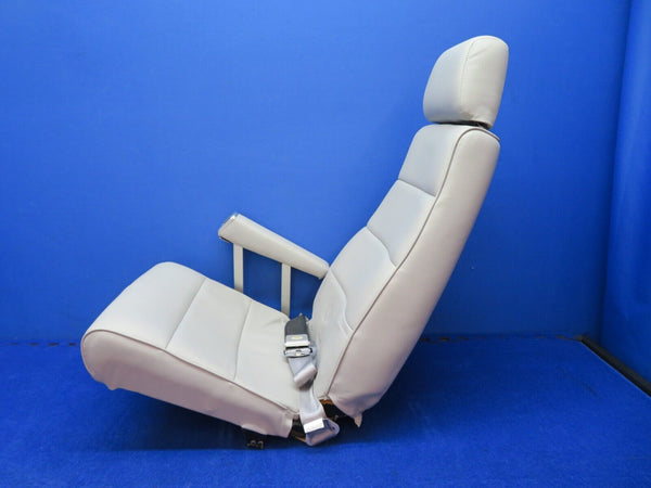 Beech Baron Leather Seat #3 Passenger Dove Gray P/N 102-530094-3 (0218-74)