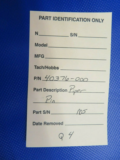 Piper Pin Main Gear Lock P/N 40376-000, 40376-00 NOS (1120-411)