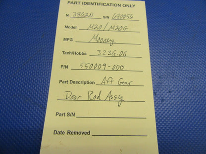 Mooney M20 / M20G Main Gear Door Rod AFT P/N 550009-000 (0821-649)