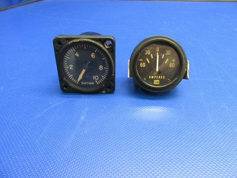 Cessna 182 / 182D Suction Gauge & Stewart Warner Amp AN771-5A, 820772 (0621-300)