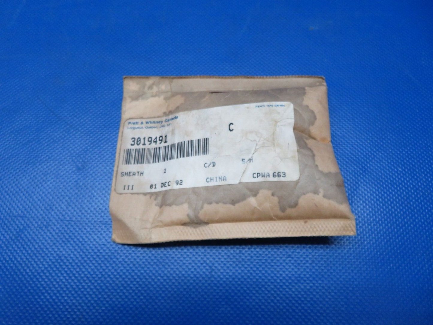 Pratt & Whitney Sheath P/N 3019491 SSBY 3079229-01 NOS (0124-358)