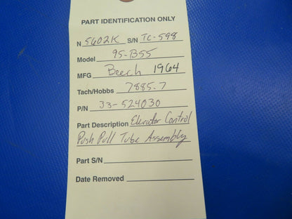 Beech Baron 95-B55 Elevator Control Push-Pull Tube Assy P/N 33-524030 (0720-709)