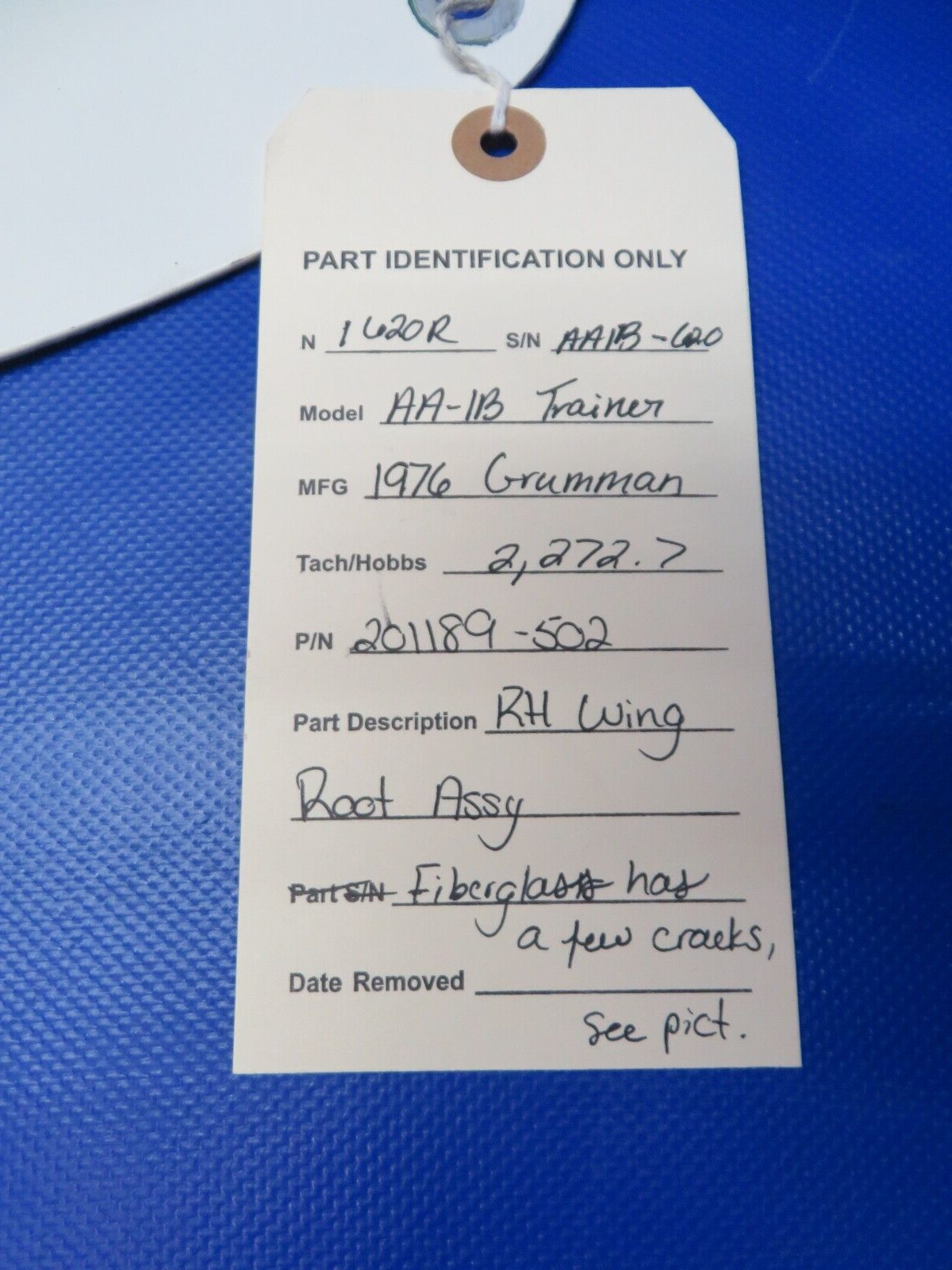 Grumman Yankee Trainer / TR-2 AA-1BRH Wing Root Assy P/N 201189-502 (0124-271)