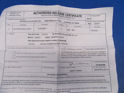 Lamar Voltage Regulator 14V P/N B-00288-1 w/ 8130 (0618-152)