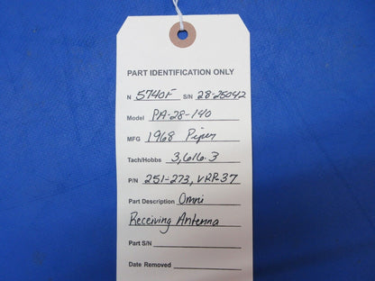 Piper Omni Receiving Antenna P/N 251-273 (0823-166)