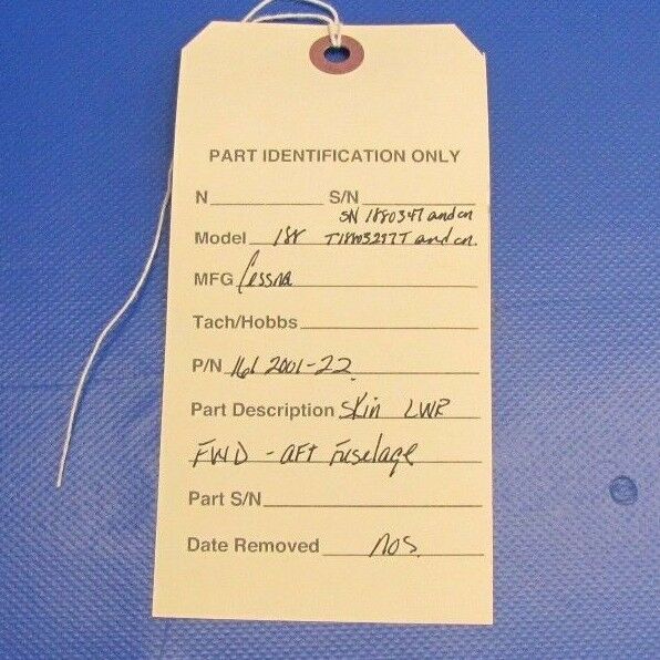 Cessna 188 Skin LWR FWD Aft Fuselage P/N 1612001-22 (0517-170)