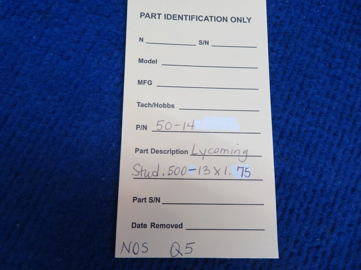 Lycoming Stud .500-13 x 1.75 P/N 50-14 NOS (0722-20)