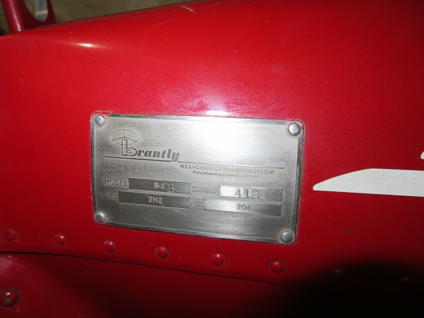 1964 Brantly Helicopter B2B Fuselage Damaged For Parts (0621-101)