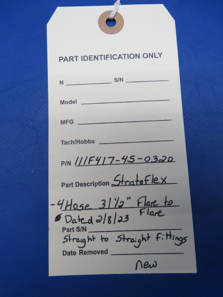 StratoFlex - 4 Aircraft Hose 31-1/2" P/N 111F417-45-0320 NEW (0923-448)