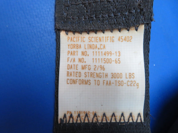 Cessna 188B Pacific Scientific Safety Harness & Inertia P/N S2141-5 (0723-652)