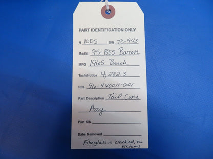 Beech 95-B55 Baron Tail Cone Assy P/N 96-440011-601 (1222-865)