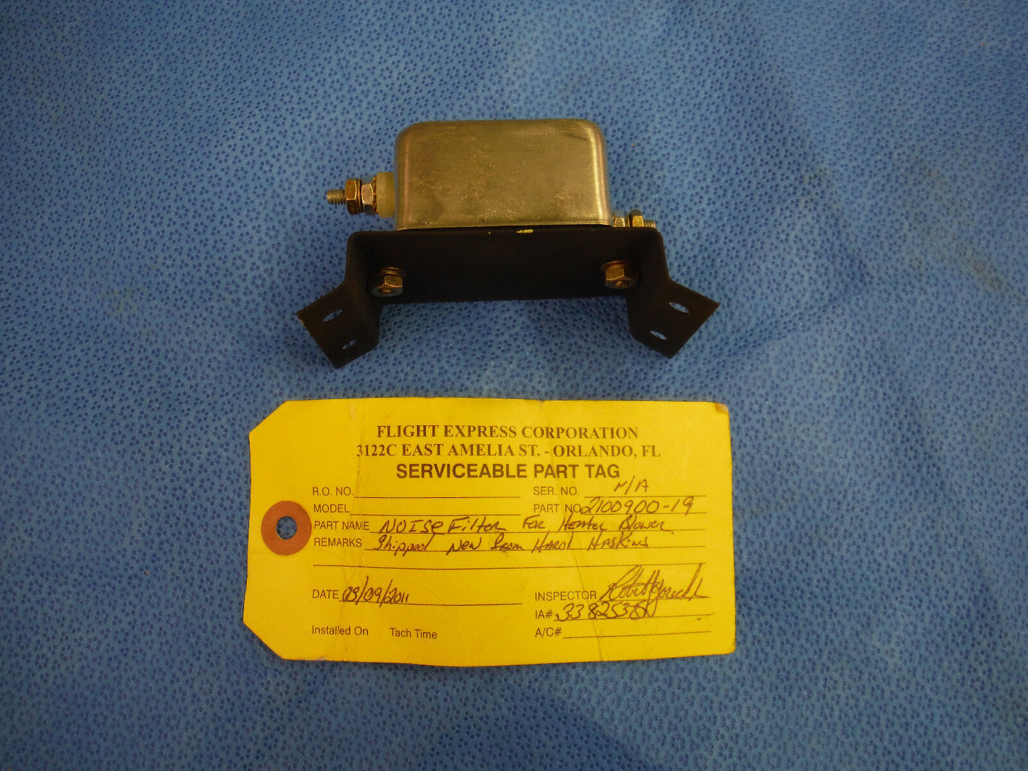 Beech Heater Blower Noise Filter Assy. NEW!!!  P/N 2100900-19  (1215-09