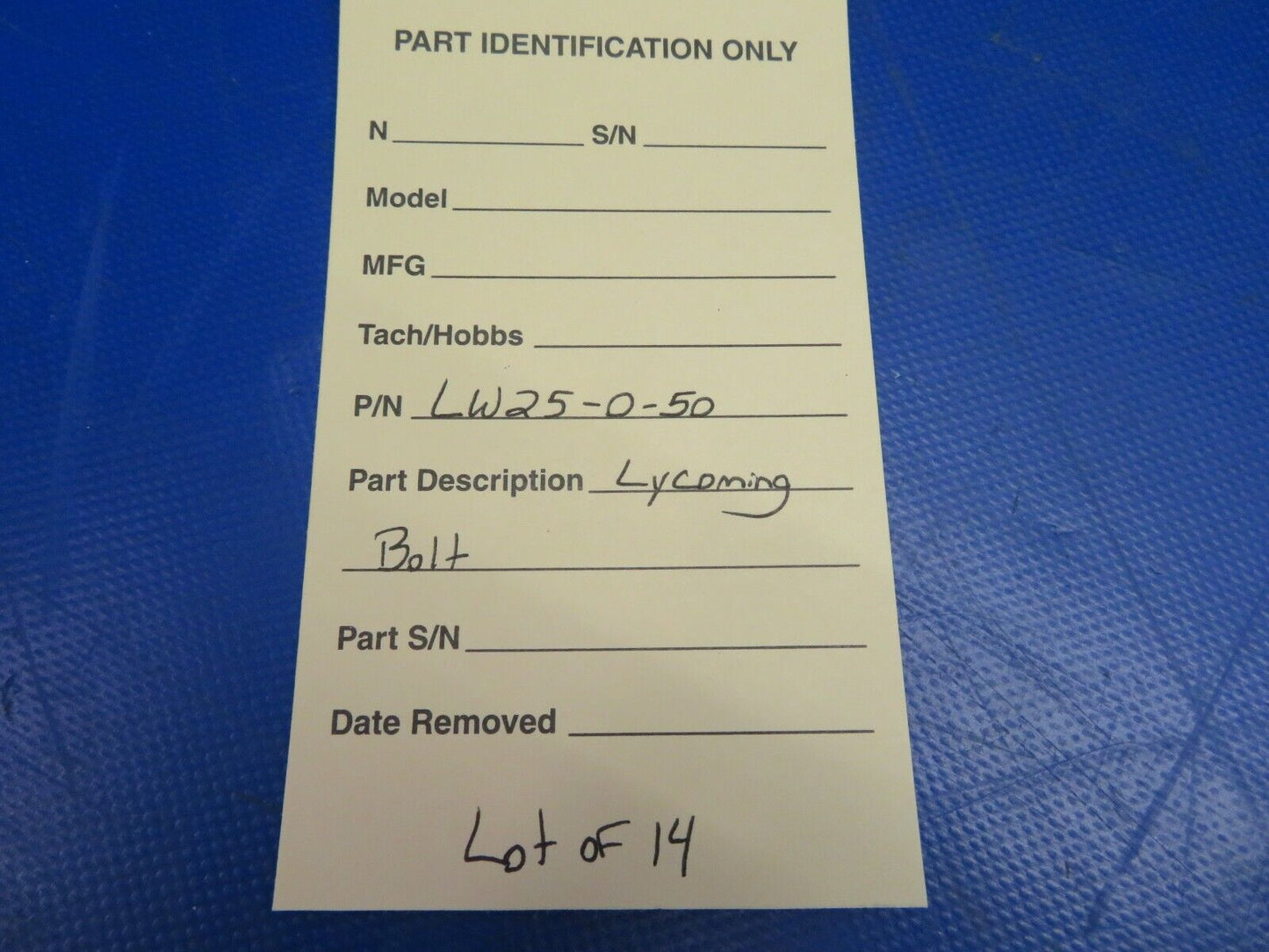 Lycoming Bolt NOS P/N LW-25-0.50 LOT OF 14 (0720-407)