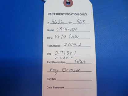 Lake LA-4-200 Idler Assy Elevator P/N 2-7138-1, 2-7138-3 (1222-899)