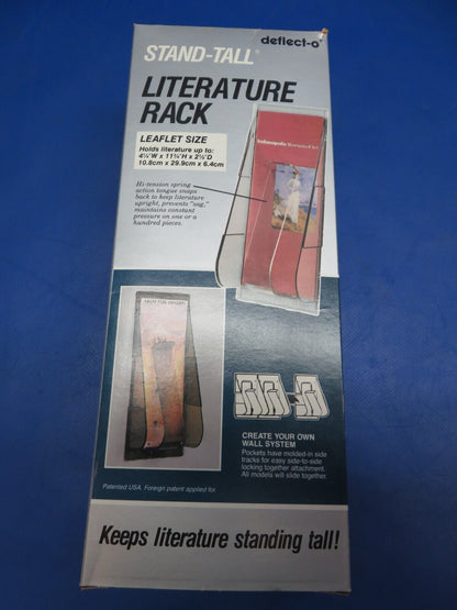 Deflect-o 5501 Clear Stand-Tall Literature Rack LOT OF 5 NOS (0423-420)