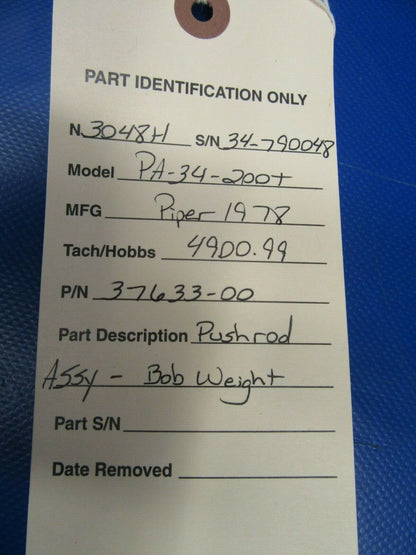 Piper Seneca II Push Rod Bob Weight 37633-00, 37633-000 (1119-230)