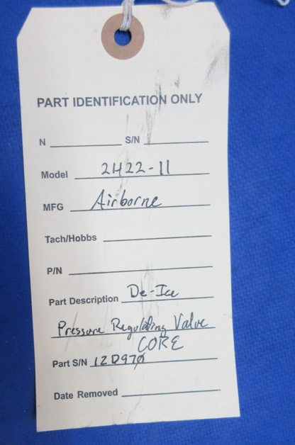 Airborne De-Ice Pressure Regulating Valve P/N 2422-11 CORE (1023-978)